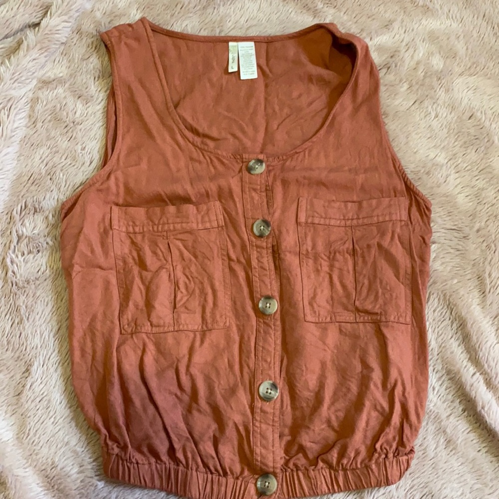 Orange cropped tank top